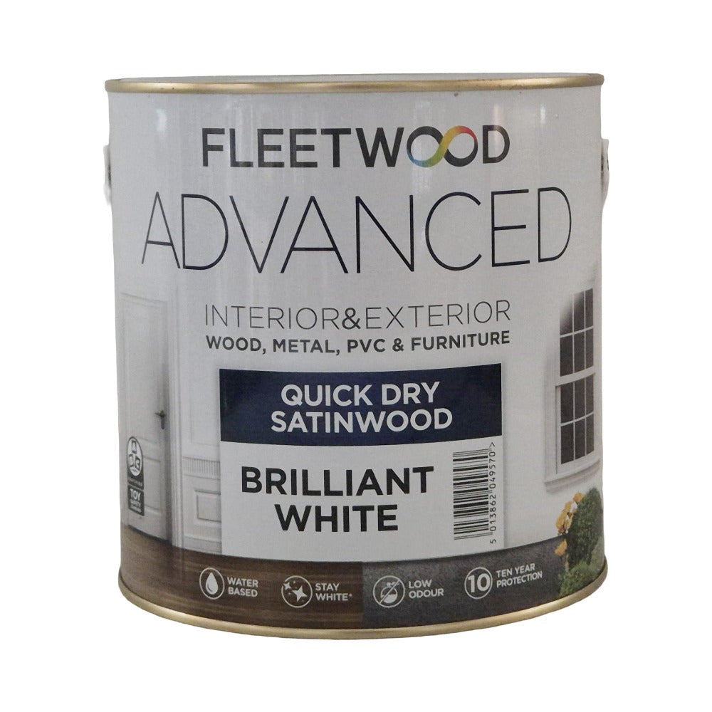 Fleetwood Advanced Quick Dry Satinwood Brilliant White
