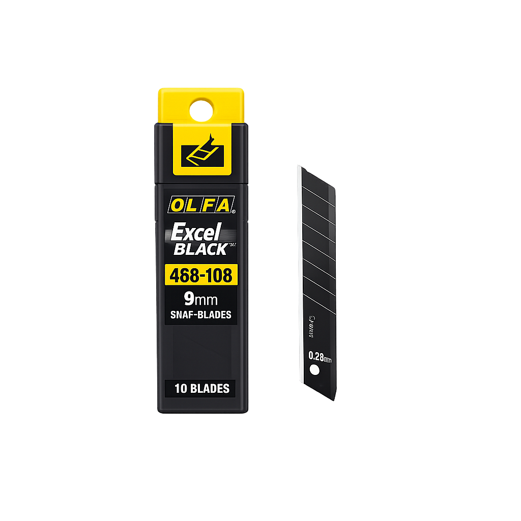 Olfa 9mm Excel Black Ultra-Sharp Snap Blade (Pack of 10) ABB 10B