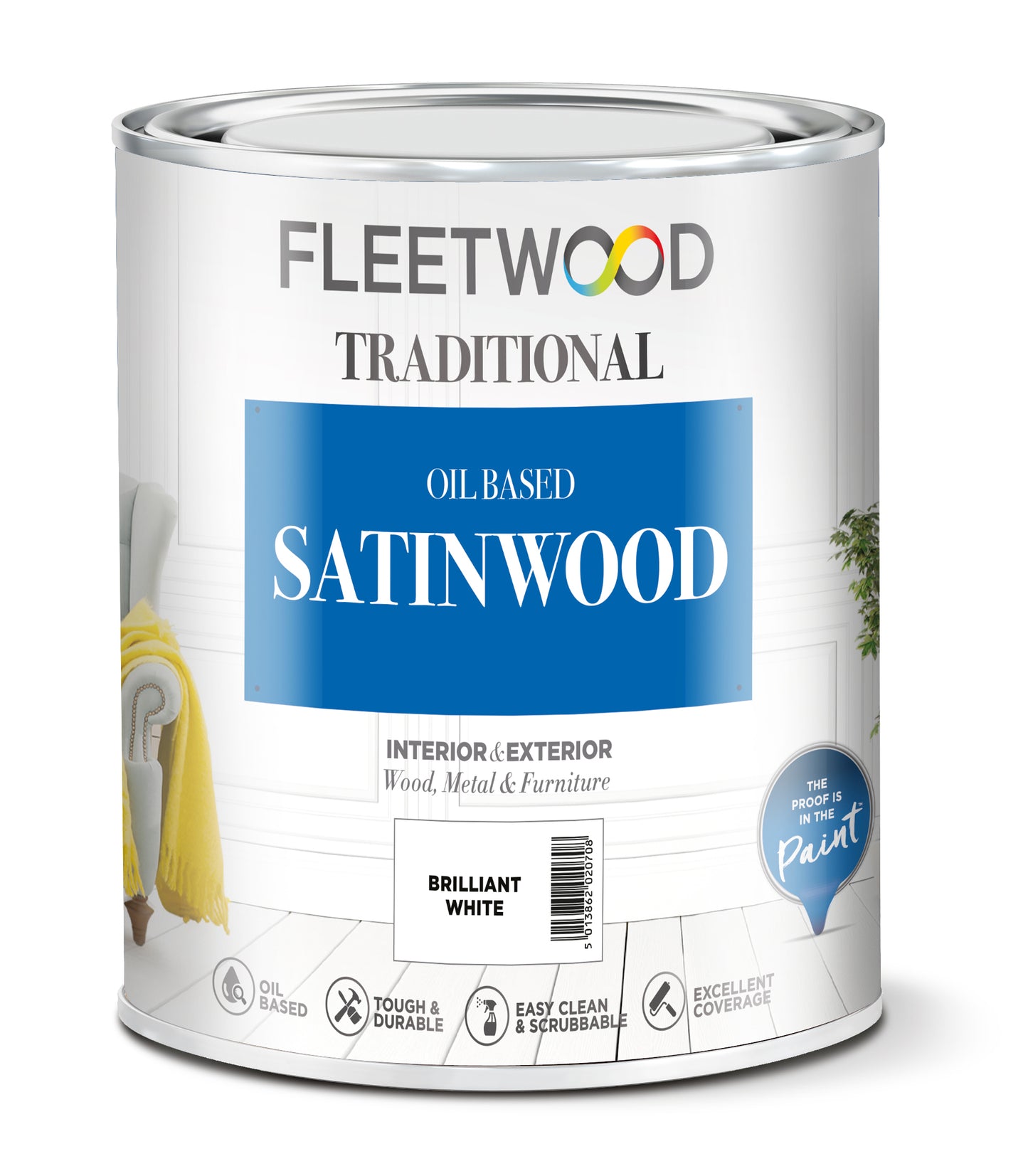 Fleetwood Traditional Oil Based Satinwood Brilliant white